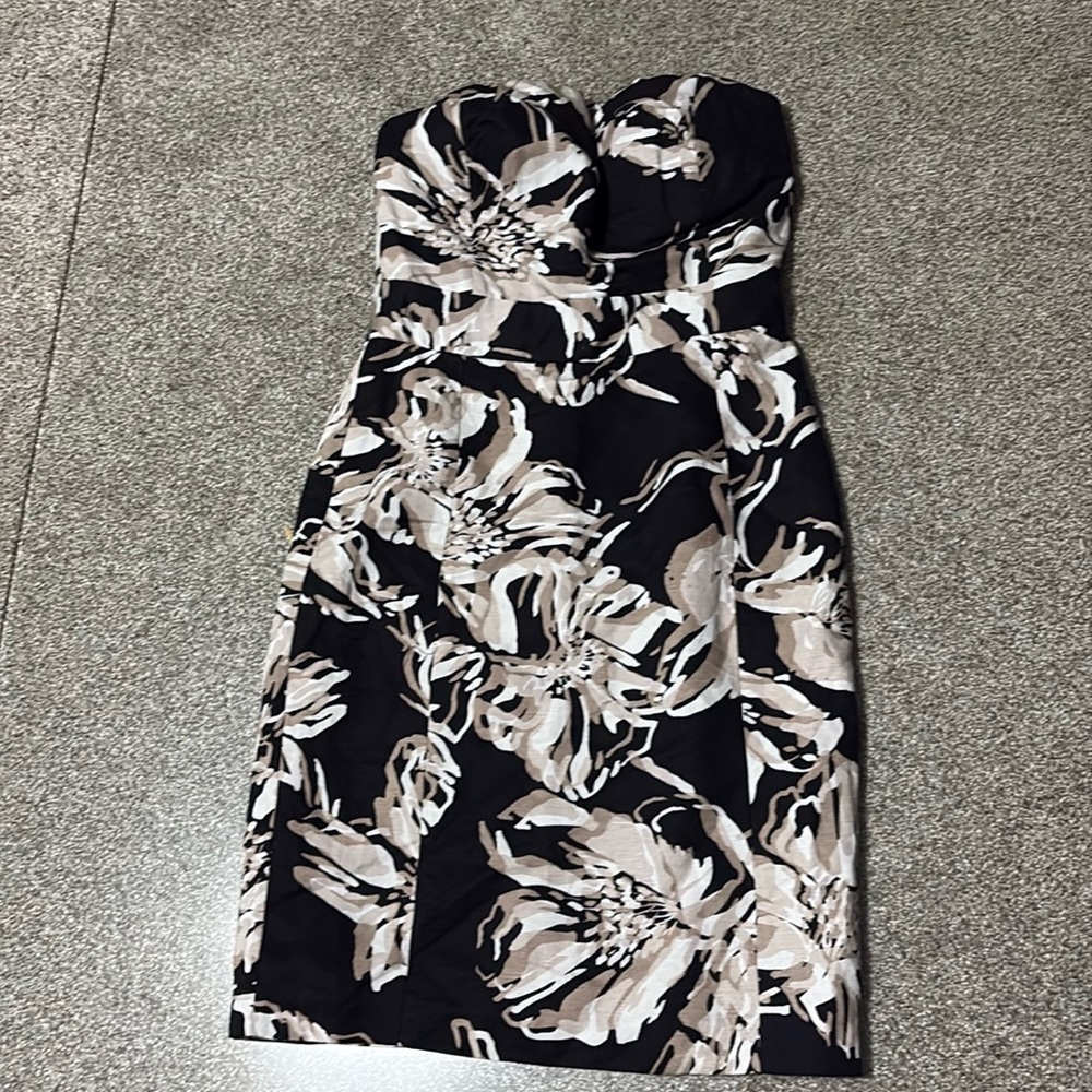 NWT Banana Republic Tan and Black Strapless Dress